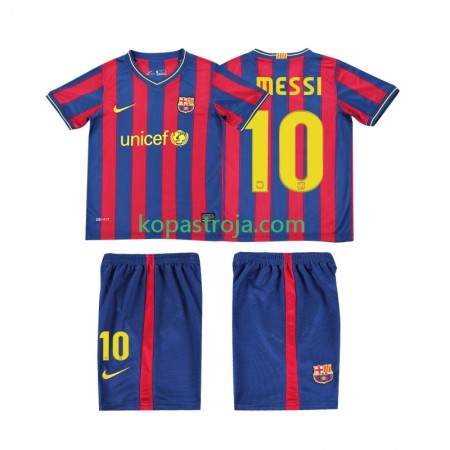 Billiga Fotbollströjor FC Barcelona Lionel Messi 10 2009 2010 Retro Barn Hemma tröja Kortärmad